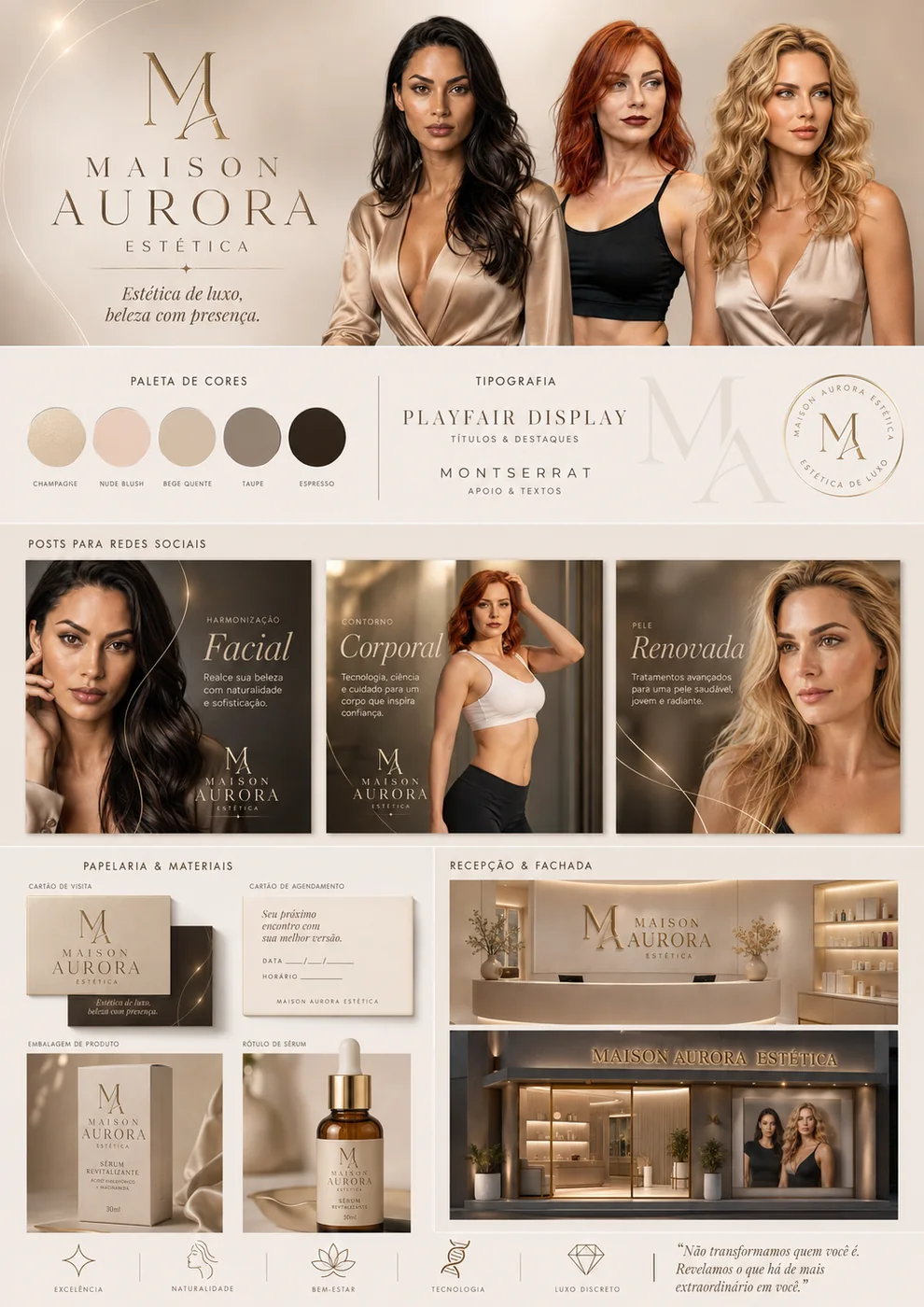 Identidade visual Maison Aurora Estética